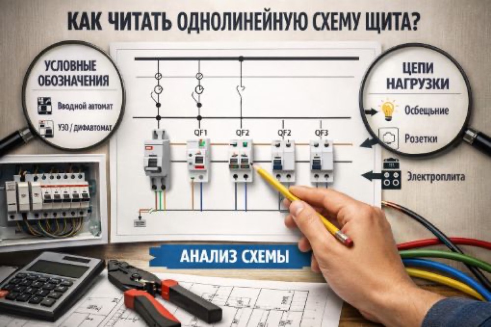 Однолинейная схема — это основной документ, по которому собирают и обслуживают электрощит. Без её понимания легко допустить ошибки при монтаже или эксплуатации.